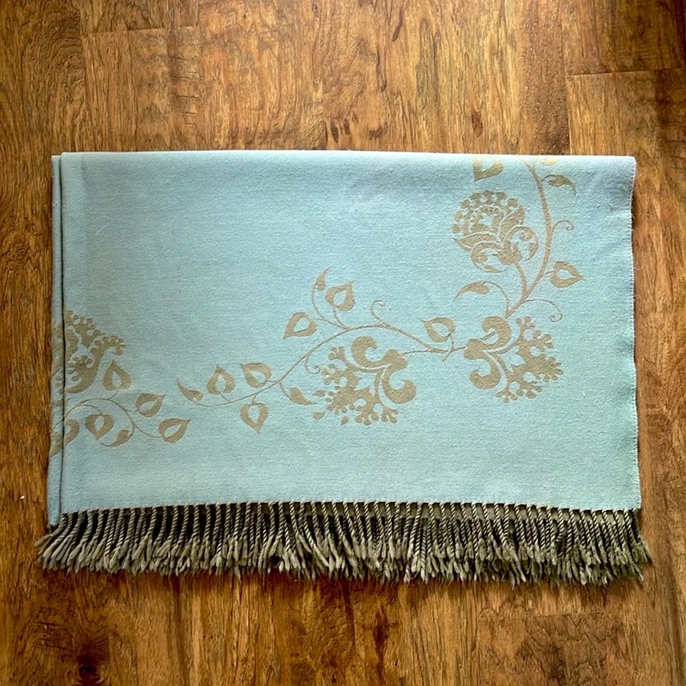Restoration Hardware woven wool fringe throw blanket